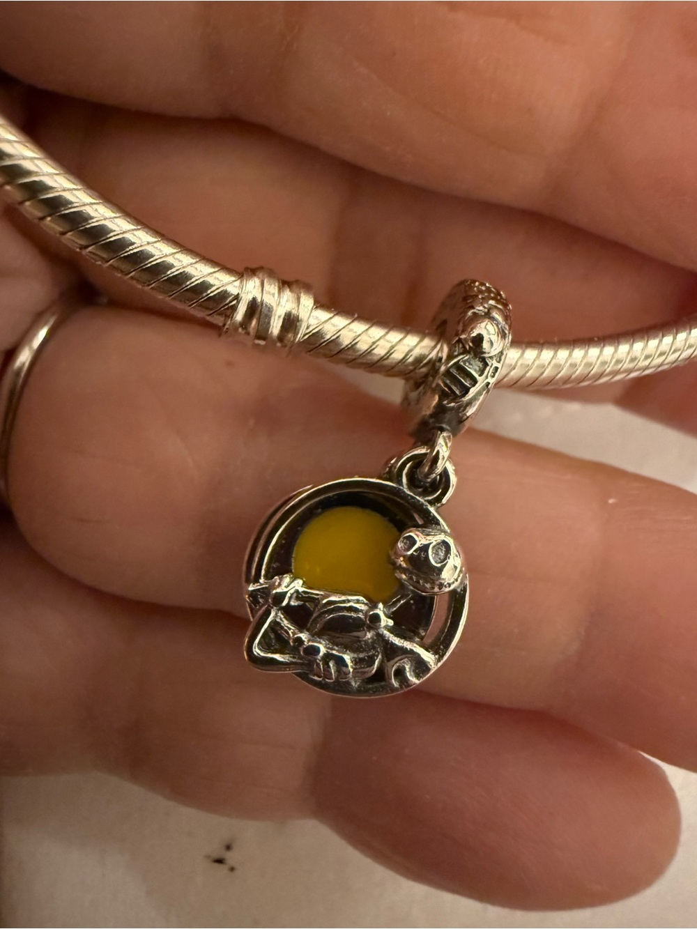 Polo by Ralph Lauren Yellow Enamel Silver Turtle Charm Bracelet Pendant